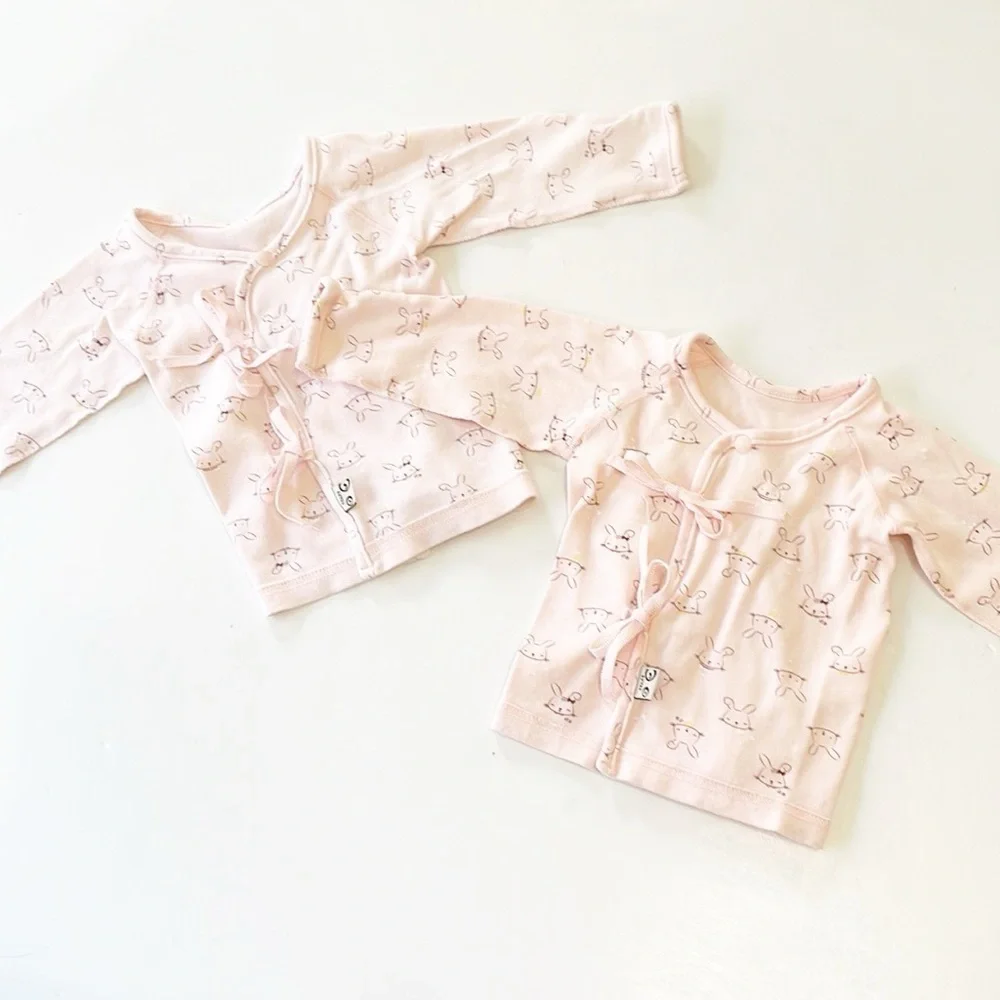 Baby girls pink bunny print cardigans